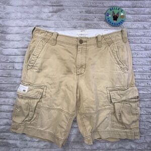 Ralph Lauren Cargo Shorts Mens 34 x11 Beige Denim & Supply Utility Baggy Y2K 90s